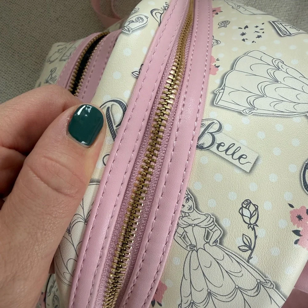 Loungefly Disney Beauty and The Beast Belle Pink Line Art Backpack - Picture 6 of 9